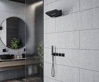 Душевая система Timo Petruma с термостатом Черная матовая арт-SX-5249/03SM — фото 2, Встраиваемые душевые комплекты