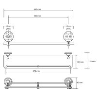 Стеклянная полка Bemeta Retro bronze Бронза арт-144102267 — фото 2, Полки для ванной и душа
