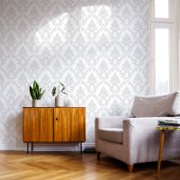 Обои Prima Italiana Arte Bella Винил на флизелине (1,06*10) Белый/Серый, Дамаск арт-80302 — фото 2, Обои для стен