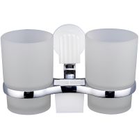 Стакан для зубных щеток Frap F33 двойной Хром арт-F3308 — фото 1, Стаканы для зубных щеток