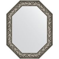 Зеркало Evoform Polygon 98х78 в багетной раме - Византия серебро 99 мм арт-BY 7228 — фото 1, Зеркала в ванную комнату