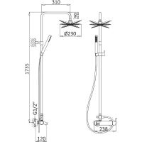 Душевая система Cezares Сатин арт-CZR-B-CVD2-ST — фото 2, Душевые стойки
