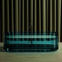 Ванна из полиэфирной смолы Abber Kristall 170х75 Бирюзовая без гидромассажа арт-AT9708Aquamarin — фото 1, Ванны из полиэфирной смолы