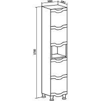 Шкаф пенал Runo Стиль 30 R с бельевой корзиной Белый арт-00000001122 — фото 5, Пеналы для ванной комнаты