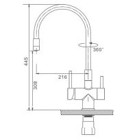Смеситель для кухни Splenka Черный матовый арт-S70.64.06 — фото 11, Смесители для кухни