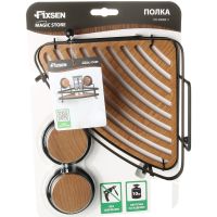 Полка корзина Fixsen Magic Wood угловая Черная матовая Дерево арт-FX-940B-1 — фото 3, Полки для ванной и душа