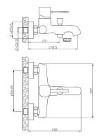 Смеситель для ванны Orange Karl Белый арт-M05-100w — фото 8, Смеситель для ванны