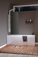 Шторка на ванну Aquanet SG-750 150 профиль Хром стекло прозрачное арт-209411 — фото 7, Неподвижные шторки для ванной