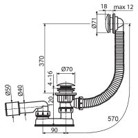 Слив-перелив Ravak click-clack Черный арт-X01746 — фото 2, Сливы-переливы