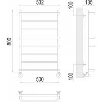 Товар: Водяной полотенцесушитель Terminus Евромикс П8 500x800 Хром, нижнее подключение, G 1/2" ВР арт-4670078530165 - фото 4 Водяной полотенцесушитель Terminus Евромикс П8 500x800 Хром, нижнее подключение, G 1/2" ВР арт-4670078530165 — фото 4, Водяные полотенцесушители