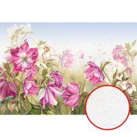 Фреска Ortograf Цветы 6726 Фактура бархат FX Флизелин (4*2,7) Зеленый/Розовый, Цветы арт-6726 (бархат FX) — фото 1, Фрески