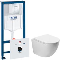 Комплект унитаза Vincea Globo VT1-14S с инсталляцией Grohe Rapid SL 38775001 с сиденьем Микролифт и клавишей смыва Хром арт-VT1-14S+38775001 — фото 1, Комплекты унитаз + инсталляция