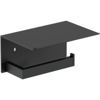 Держатель туалетной бумаги Nofer Corinto с полочкой Черный арт-16878.N — фото 1, Держатели туалетной бумаги