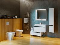 Шкаф пенал Aquaton Капри 30 R подвесной Белый глянцевый арт-1A230503KP01R — фото 4, Пеналы для ванной комнаты