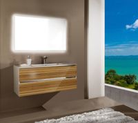 Тумба с раковиной SanVit Кубэ-2 75 с фактурой под дерево подвесная Акация светлая арт-kkube2075 — фото 2, Тумбы с раковиной