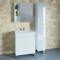 Шкаф пенал СанТа Марс 30 Белый арт-700247 — фото 2, Пеналы для ванной комнаты