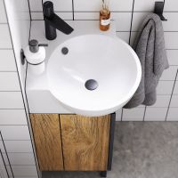 Тумба под раковину Aqwella Porto 45 угловая Дуб балтийский арт-POR0104DB — фото 6, Тумбы под раковину