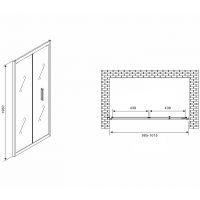 Душевая дверь Abber Sonnenstrand 100 профиль Черный стекло прозрачное арт-AG07100B — фото 5, Складные душевые двери