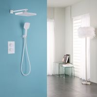 Душевая система Abber Weiss Insel с термостатом Белая арт-AF8051W — фото 2, Встраиваемые душевые комплекты