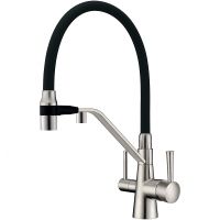 Смеситель для кухни ZorG Sanitary Никель Черный арт-ZR 356 YF-NICKEL — фото 1, Смесители для кухни