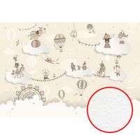 Фреска детская Ortograf Little Friends 34407 Фактура бархат FX Флизелин (4,4*3) Бежевый, Животные/Мультимедия арт-34407 (бархат FX) — фото 1, Фрески