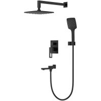 Душевая система Gappo Черная матовая арт-G7117-6 — фото 1, Встраиваемые душевые комплекты