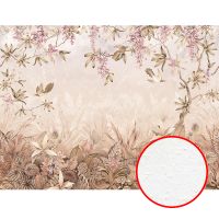 Фреска Ortograf Aurora 34111 Фактура бархат FX Флизелин (4*3) Бежевый/Зеленый, Листья/Цветы арт-34111 (бархат FX) — фото 1, Фрески