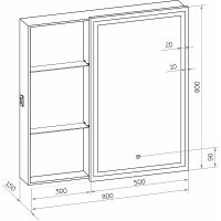 Зеркальный шкаф Bellezza Марта 80 R с подсветкой Белый арт-4646613021016 — фото 4, Зеркальные шкафы в ванную
