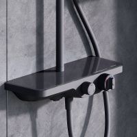 Товар: Душевая система Damixa Apollo с термостатом Черная матовая арт-947760300 - фото 4 Душевая система Damixa Apollo с термостатом Черная матовая арт-947760300 — фото 4, Душевые стойки