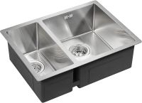 Кухонная мойка Paulmark Gerberg 59/2S Uni Брашированная сталь арт-PM225944-BSR — фото 2, Кухонные мойки