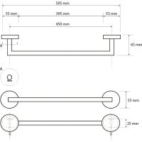 Полотенцедержатель Bemeta Neo Нержавеющая сталь арт-104204125 — фото 3, Полотенцедержатели