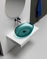 Товар: Раковина-чаша Abber Kristall 60 Бирюзовая арт-AT2801Aquamarin - фото 3 Раковина-чаша Abber Kristall 60 Бирюзовая арт-AT2801Aquamarin — фото 3, Раковины накладные