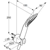 Душевой гарнитур Kludi Fizz Белый Хром арт-6765091-00 — фото 6, Душевые гарнитуры на держателе