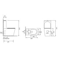 Унитаз компакт Grossman Color Белый глянцевый с бачком и сиденьем Микролифт арт-GR-4480S — фото 10, Напольные унитазы
