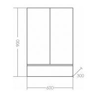 Подвесной шкаф СанТа Марс 60 Белый Светлое дерево арт-700412 — фото 4, Шкафы для ванной
