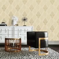 Обои Bruno Zoff Silver Фольга на флизелине (1,06*10,05) Бежевый, Дамаск арт-60109-2 — фото 3, Обои для стен