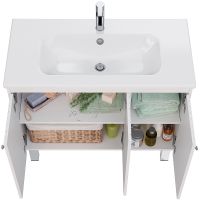 Тумба под раковину Lemark Romance 100 подвесная Белый глянец арт-LM07R100T — фото 4, Тумбы под раковину