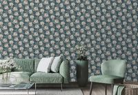 Обои Lutece Les Essentiels Винил на флизелине (0,53*10,05) Белый/Бежевый/Зеленый, Цветы арт-51213706 — фото 2, Обои для стен