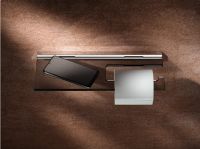 Держатель туалетной бумаги Keuco Edition 90 Square 19173 018000 с полкой Хром Дымчатое стекло арт-19173018000 — фото 4, Держатели туалетной бумаги