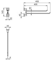 Полотенцедержатель Ideal Standard IOM Square поворотный Хром арт-E2200AA — фото 3, Полотенцедержатели