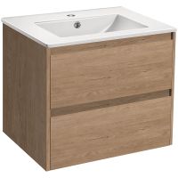 Тумба под раковину Vincea Gio 60 подвесная N.Oak арт-VMC-2G600NO — фото 1, Тумбы под раковину