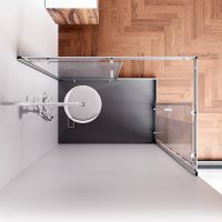 Душевой уголок AM.PM Sunny 120х80 профиль Хром матовый стекло прозрачное арт-W87G-403-12080-MT — фото 5, Прямоугольные душевые уголки