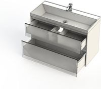 Тумба под раковину Aquanet Гласс 100 подвесная Белая арт-235664 — фото 6, Тумбы под раковину