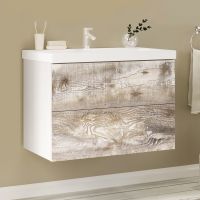 Тумба под раковину Marka One Mix 80П Push Бетон арт-У55906 — фото 2, Тумбы под раковину
