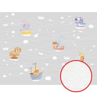 Фреска детская Ortograf Little Friends 34392 Фактура бархат FX Флизелин (4*3) Серый/Разноцветный, Животные/Корабли арт-34392 (бархат FX) — фото 1, Фрески