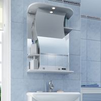 Зеркальный шкаф СанТа Лира 55 с подсветкой Белый арт-101053 — фото 1, Зеркальные шкафы в ванную