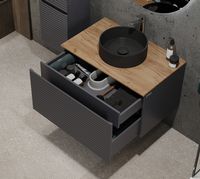 Тумба под раковину Jorno Cossety 80 подвесная Антрацит арт-Coss.01.80/P/A-DZ/JR — фото 7, Тумбы под раковину