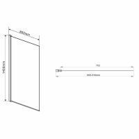 Шторка на ванну Vincea VSB 80x140 профиль Вороненая сталь стекло прозрачное арт-VSB-11800CLGM — фото 4, Шторки для ванной распашные