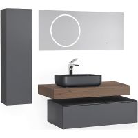 Тумба Jorno Modulare 100 подвесная Антрацит арт-Mdlr.01.100/P/A/JR — фото 3, Комоды и тумбы для ванной комнаты