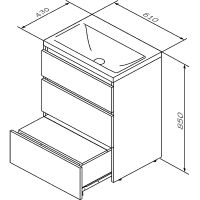 Тумба под раковину AM.PM Gem S 60 Графит матовый арт-M91FSX0602GM — фото 11, Тумбы под раковину